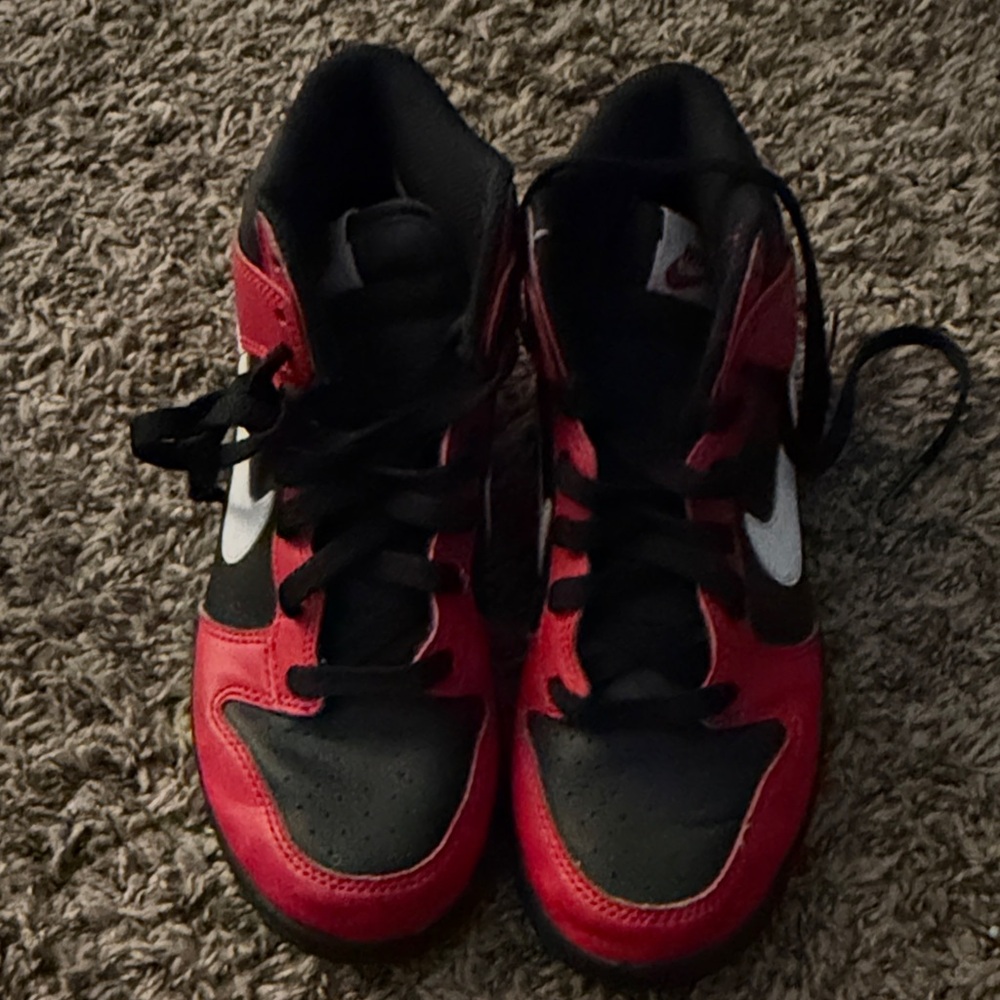 Kids Red and Black High-Top Sneakers